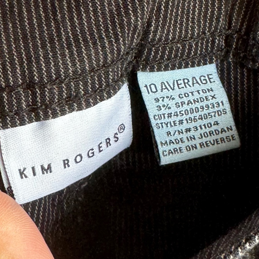 Kim Rogers Black and Grey Pinstripe Pants Jeans Cotton - Picture 9 of 12